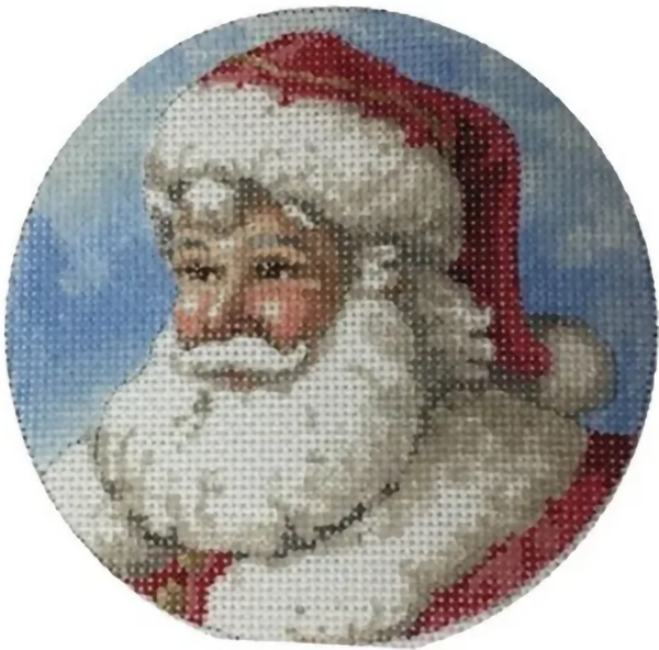 Needlepoint Handpainted Christmas Liz Goodrick Dillon Santa Face 4"