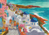 Needlepoint Handpainted PLD Designs Santorini Greece 14x10