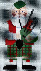 Needlepoint Handpainted Susan Roberts Scottish Santa 3x5