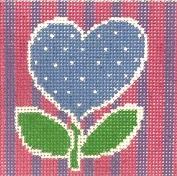 Needlepoint Handpainted Jean Smith Small Passion Flower Coaster 5