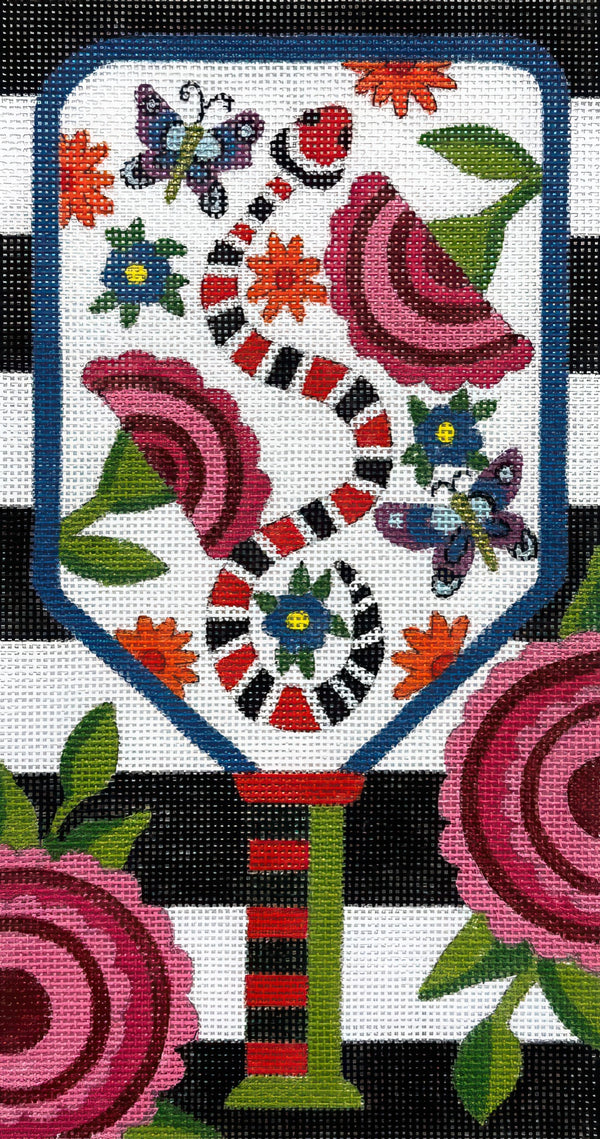 Needlepoint Handpainted Alice Peterson Snake Pickle Paddle 5x9
