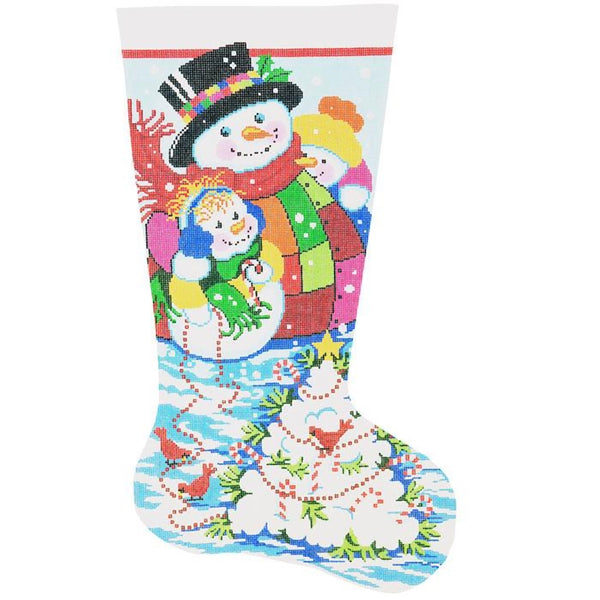 Needlepoint Handpainted Lee Christmas Stocking Snowball Tree 23"