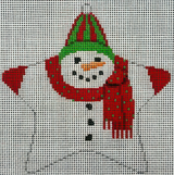 Needlepoint Handpainted Susan Roberts Snowman Star 4"