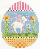 Needlepoint Handpainted Kelly Clark Easter Egg Spring Lamb 4x5