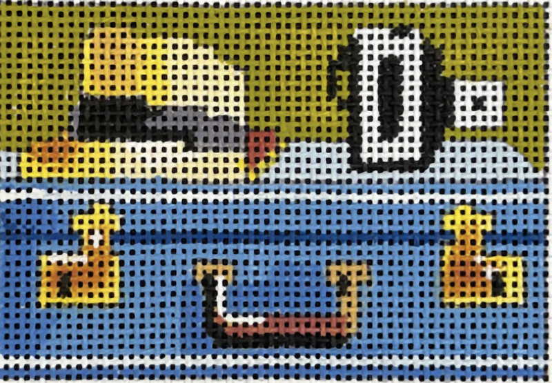 Needlepoint Handpainted Colors of Praise Luggage Insert Suitcase 3x2