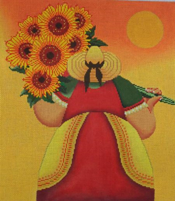 Needlepoint Handpainted Cooper Oaks Sunflower Harvest 14x16