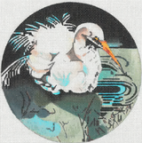 Needlepoint Handpainted Joy Juarez Swan 6"