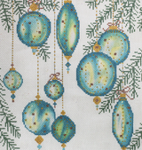 Needlepoint HandPainted Machelle Somerville Teal Christmas Vibes