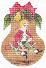 Needlepoint Handpainted Kelly Clark 12 Days of Christmas Pears Choose Canvas + Stitch Guides!!