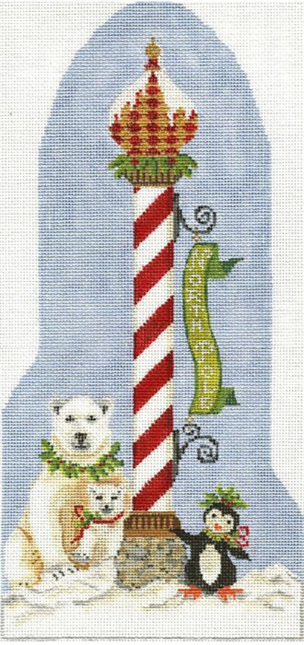 Needlepoint Handpainted Christmas Kelly Clark The North Pole 6x12