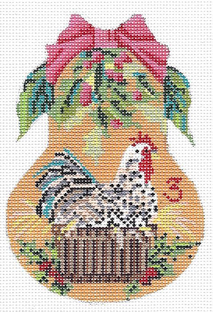 Needlepoint Handpainted Kelly Clark 12 Days of Christmas Pears Choose Canvas + Stitch Guides!!