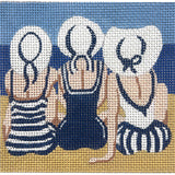 Needlepoint Handpainted Alice Peterson Three Ladies on Beach 5x5