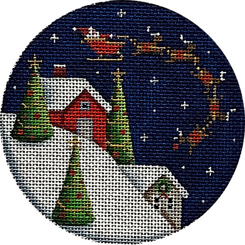 Needlepoint Handpainted Rebecca Wood To All a Goodnight 4"