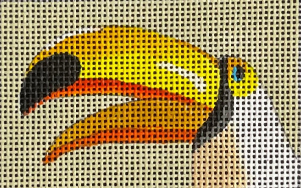 Needlepoint Handpainted Colors of Praise Luggage Insert Toucan 3x2