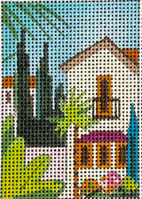 Needlepoint Handpainted Colors of Praise Luggage Insert Tropical 3x2