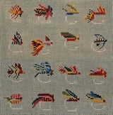 Needlepoint HandPainted Cooper Oaks Trout Flies 8x8