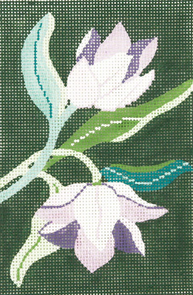 Needlepoint Handpainted Lee BC Canvas Tulip 3.5 x 5