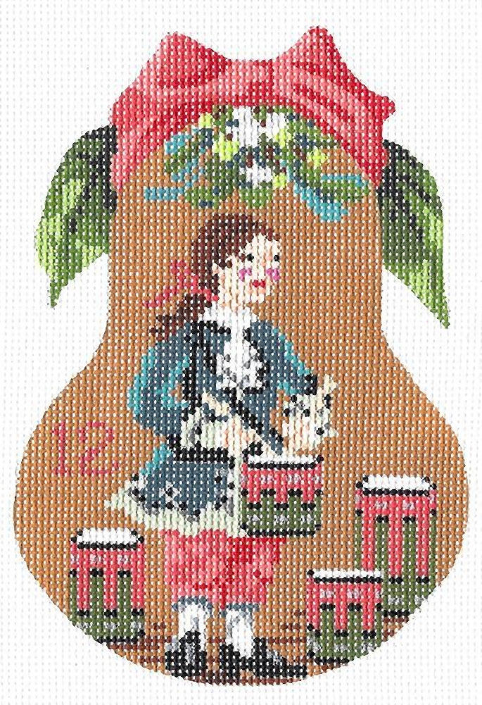 Needlepoint Handpainted Kelly Clark 12 Days of Christmas Pears Choose Canvas + Stitch Guides!!