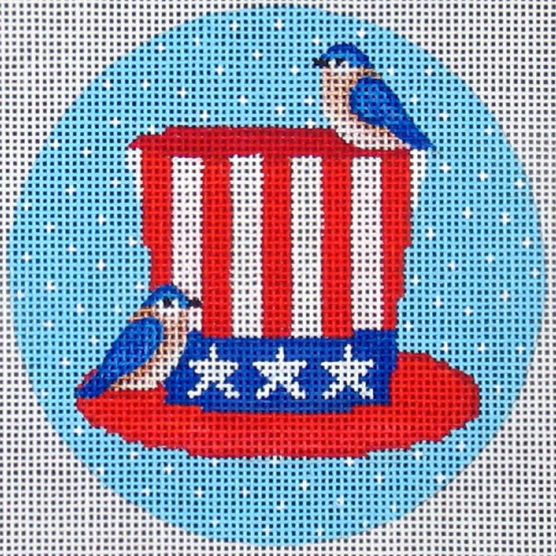 Needlepoint Handpainted Amanda Lawford Uncle Sam 4"