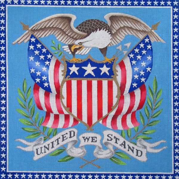 Needlepoint HandPainted Amanda Lawford United We Stand 13x13