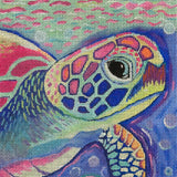 Needlepoint Handpainted Purple Palm Vivid Voyage 8x8