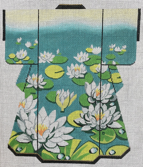 Needlepoint Handpainted Lee Kimono Water Lilies 8x10