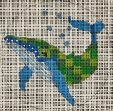 Needlepoint Handpainted Melissa Prince Blue Whale 4"