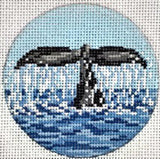 Needlepoint Handpainted Needle Crossings Whales Tail