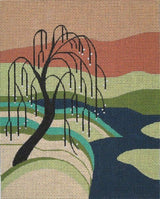 Needlepoint HandPainted JP Needlepoint Willow Tree 8x10