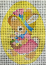 Needlepoint Handpainted Raymond Crawford Easter Egg Yellow 5"