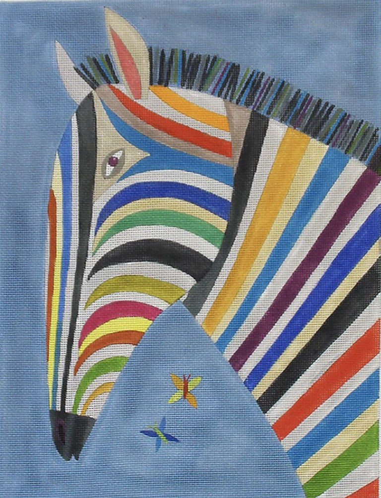 Needlepoint Handpainted Julie Mar Zebra 9x12