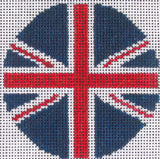 Needlepoint Handpainted Tina Griffin England Flag Luggage Tag Insert 3"