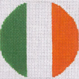 Needlepoint Handpainted Tina Griffin Ireland Flag Luggage Tag Insert 3"