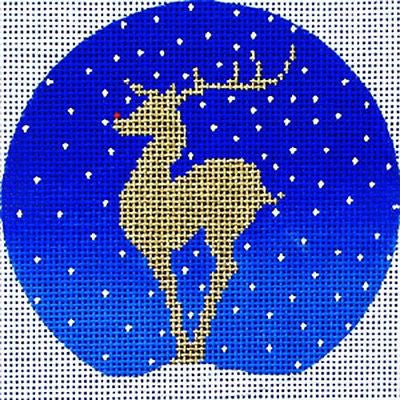 Needlepoint Handpainted Amanda Lawford Christmas New Reindeer 4"
