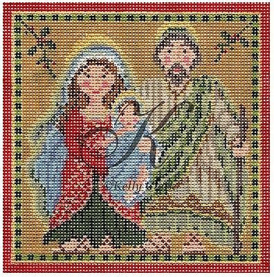 Needlepoint Handpainted Kelly Clark Holy Christmas Family