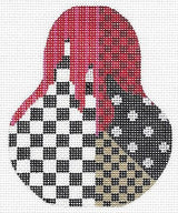 Needlepoint Handpainted Kelly Clark Black and White Madness