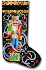 Needlepoint Handpainted Christmas Stocking Nutcracker CBK 21"