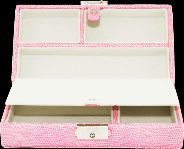 Needlepoint Lee Jewelry Case Leather Pink - Canvas Sold Separately