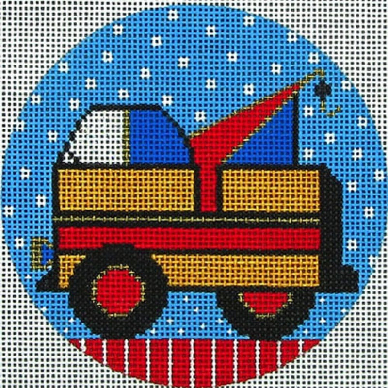 Needlepoint Handpainted Christmas Amanda Lawford Tow Truck