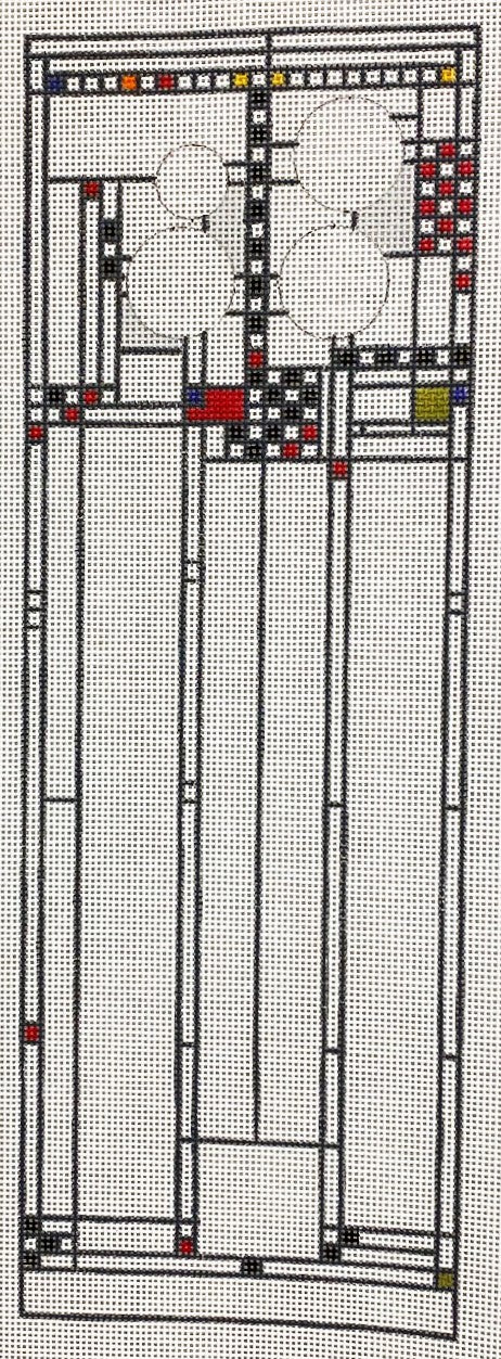 Needlepoint Handpainted Christmas Danji Frank Lloyd Wright Art Glass 1 4x12