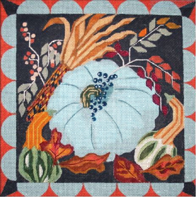 Needlepoint Handpainted Melissa Prince Autumn Blues 12x12