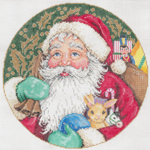 Needlepoint Handpainted Christmas Sandra Gilmore Bag of Fun 8"
