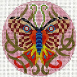 Needlepoint Handpainted Lee BJ Canvas Butterfly Mask 3"