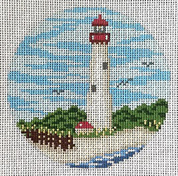 Needlepoint Handpainted Christmas Needle Crossings Cape May Lighthouse 4"
