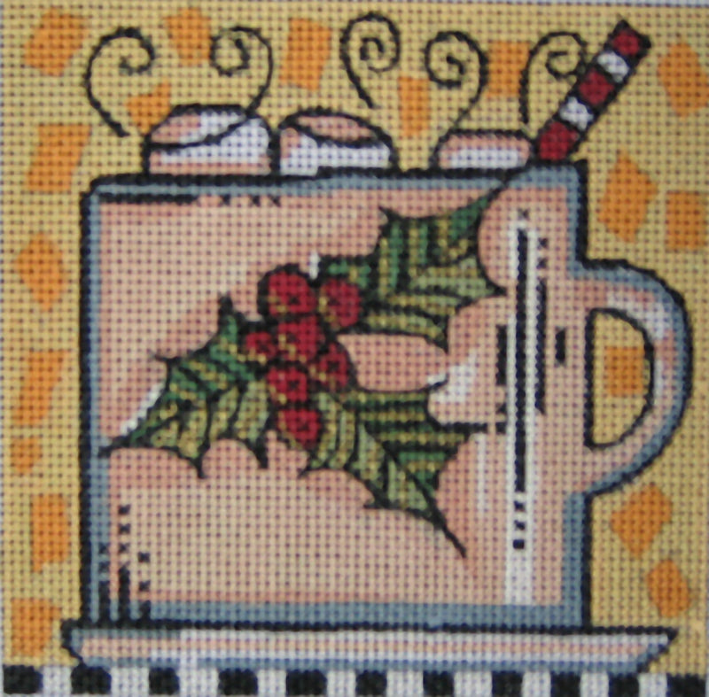 Needlepoint Handpainted Maggie Co Christmas Chocolate 4x4