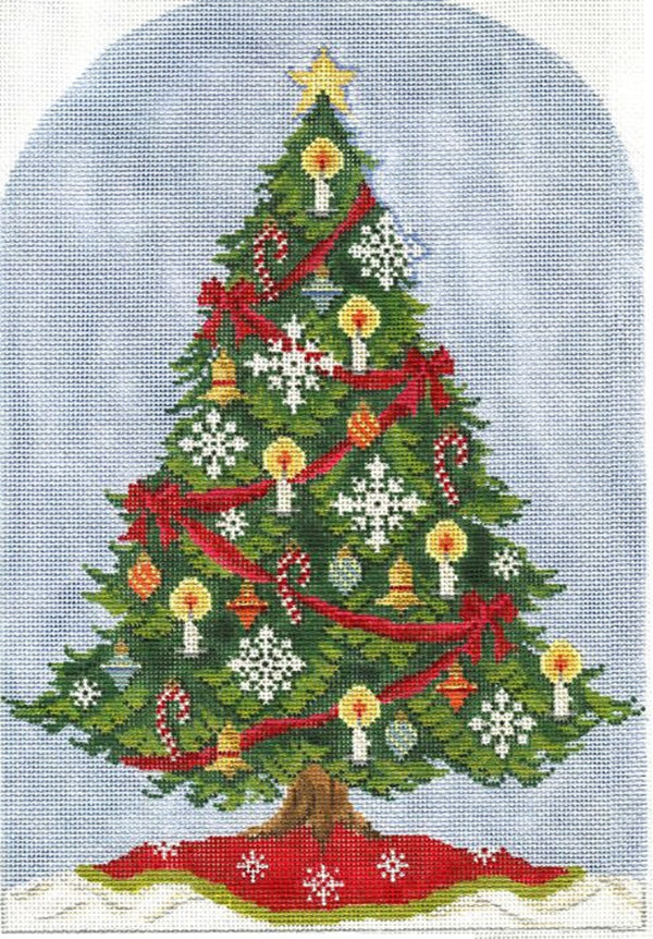 Needlepoint Handpainted Christmas Kelly Clark Christmas Tree 8x11