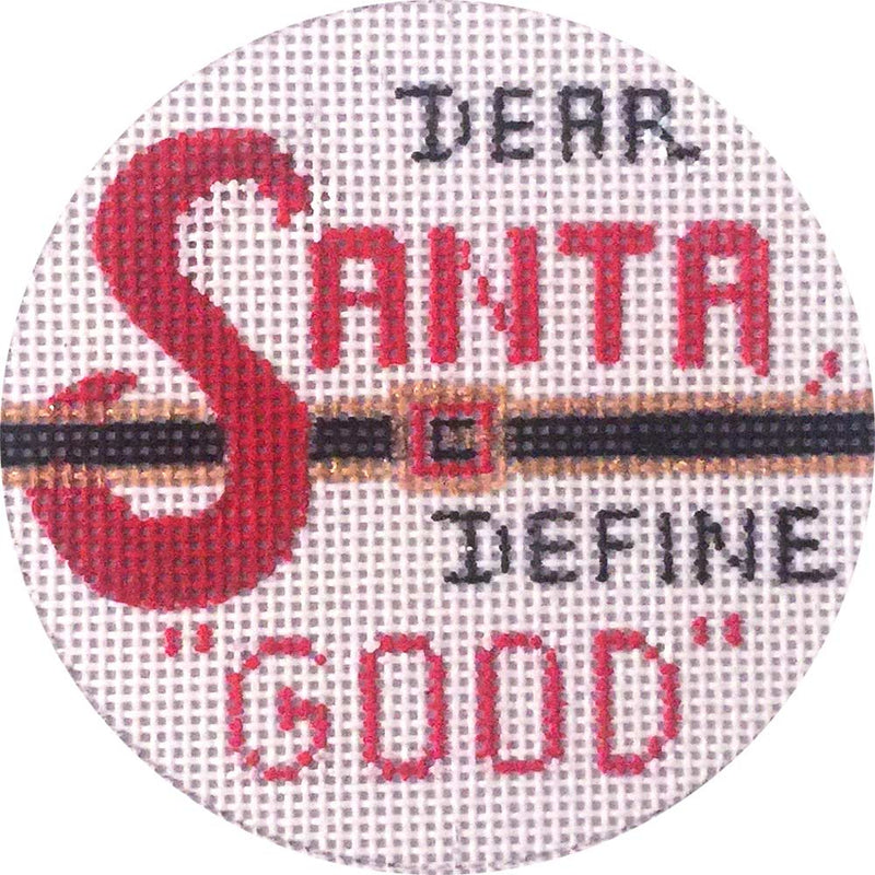 Needlepoint Handpainted Christmas Alice Peterson Dear Santa 4"