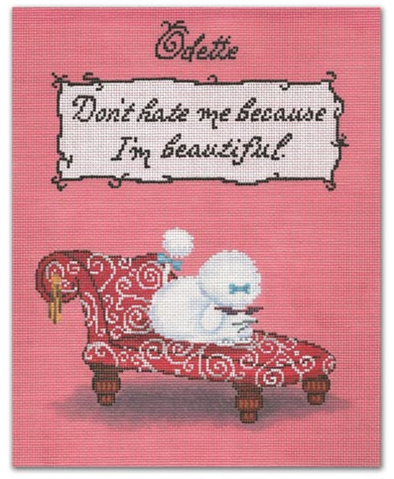 Needlepoint Handpainted CBK Dont Hate Me Because I am Beautiful 8x10