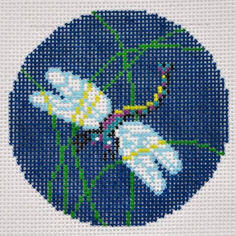 Needlepoint Handpainted Lee BJ Canvas Dragonfly 3"