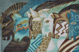Needlepoint Handpainte Danji Embracing Horses w/ Stitch Guide